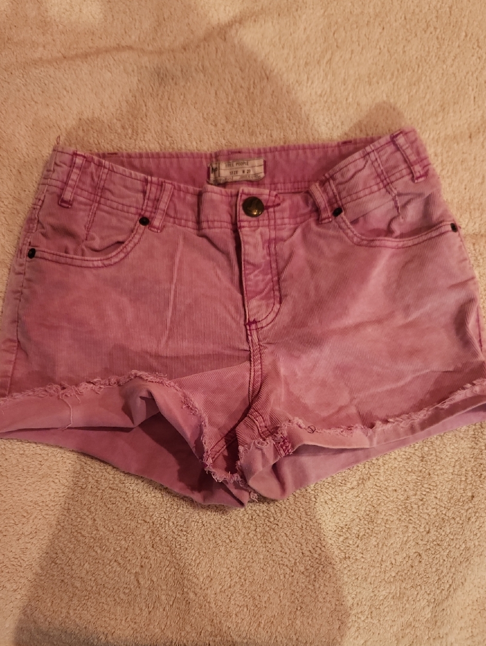 Free People Washed Lavender-Pink Denim Cutoff Shorts